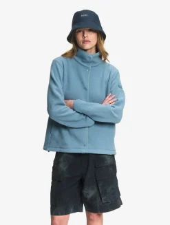 Veste sherpa légère boutonnée - Bleu