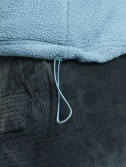 Veste sherpa légère boutonnée - Bleu