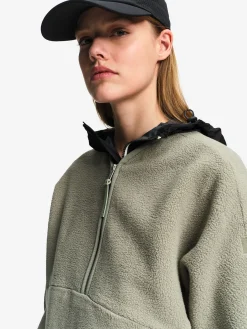 Veste sherpa légère à col zippé - Kaki