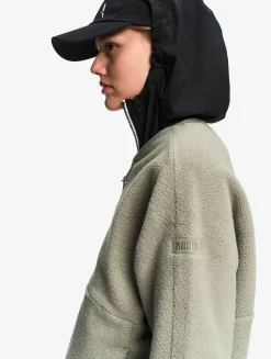 Veste sherpa légère à col zippé - Kaki