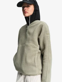 Veste sherpa légère à col zippé - Kaki