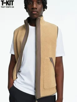 Veste sherpa sans manches réversible T-KIT - Beige