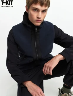 Veste sherpa sans manches réversible T-KIT - Bleu