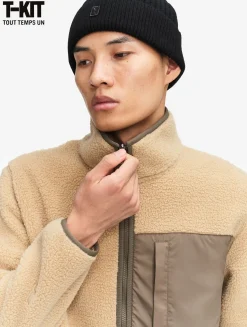 Veste T-KIT sherpa bi-matière - Beige
