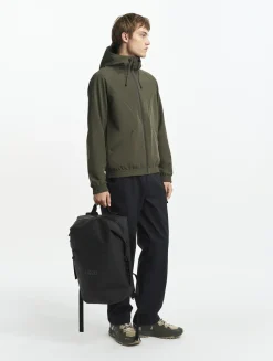 Veste zippée softshell à capuche coupe-vent - Kaki