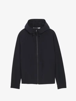 Veste zippée softshell à capuche coupe-vent - Noir