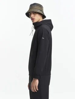 Veste zippée softshell à capuche coupe-vent - Noir